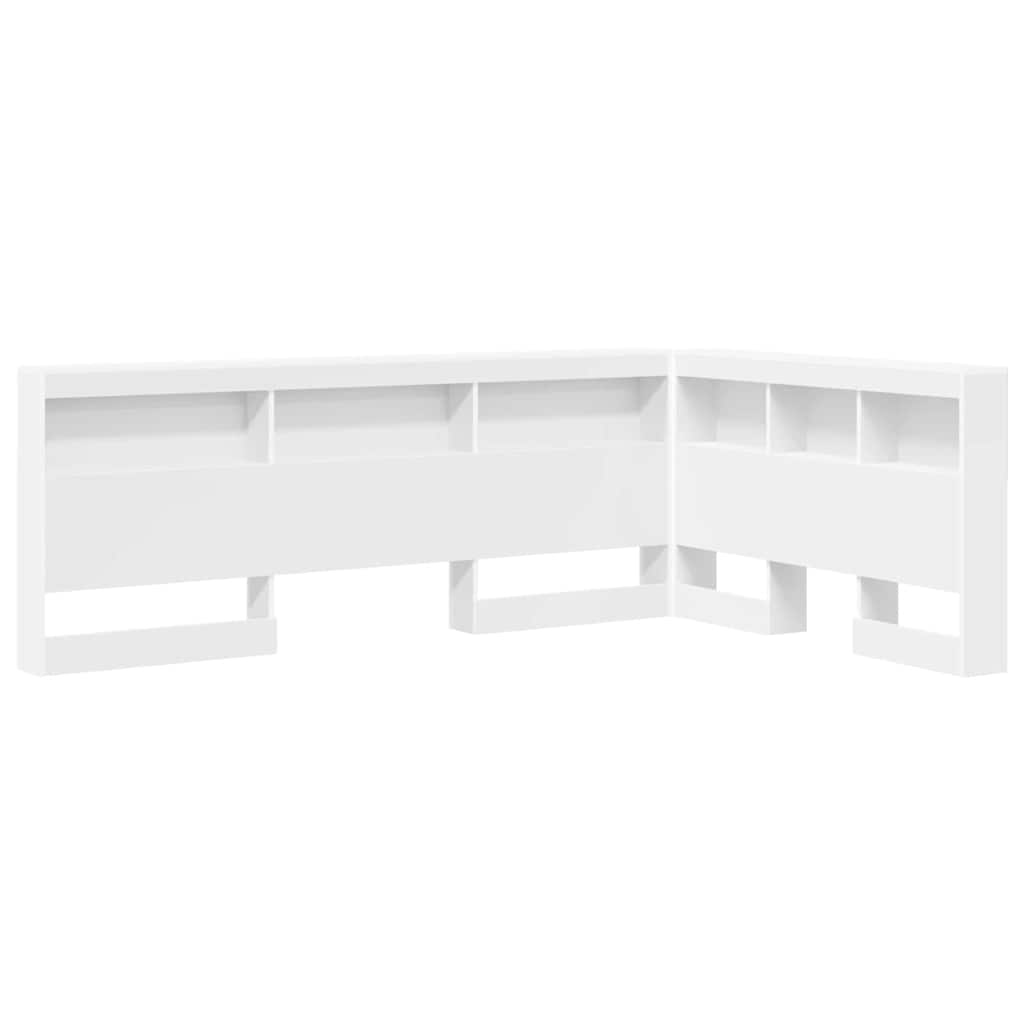 Storage Headboard with Shelf White 120 cm Engineered wood